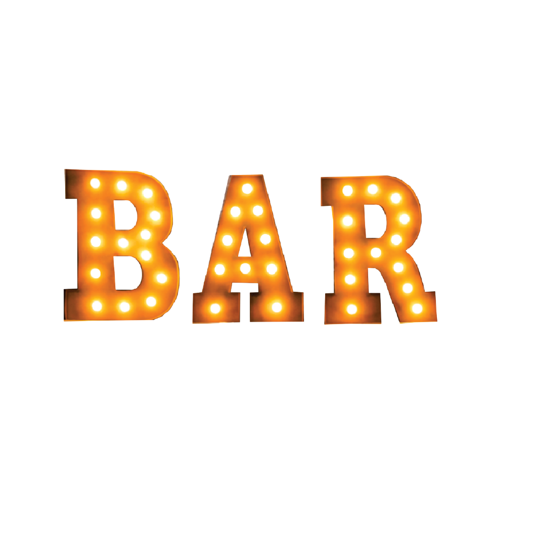 Letras de Madeira c/ Lâmpadas (B.A.R)